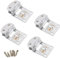 luou 4 Stück Clip Scharnier Glastürbänder Schrankscharniere Edelstahl Glas Scharnier Möbel Scharnier Glastürbeschlag für Glas von 5-8mm Dicke,für Glastüren Weinschrank Glastüren Vitrinen Badezimmertür