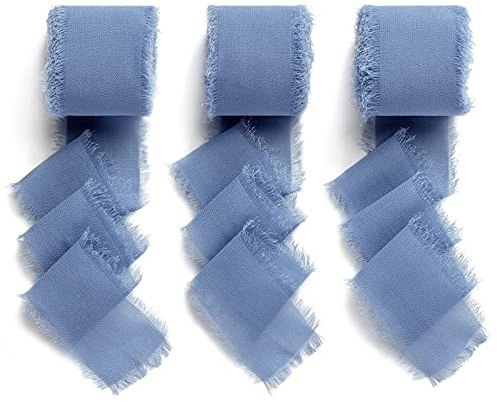 AOKSUNOVA Chiffonband Geschenkband Schleifenband Hochzeit Dunkelblau | Chiffonband als Geschenkband und Schleifenband für Hochzeit, Elegantes Dekoband für Geschenkverpackung und Dekoration