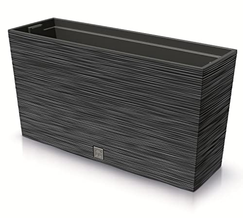 Prosperplast Furu Case Middle planteringskruka med inre kruka planteringstråg blomkruka för inomhus- och utomhusbruk rektangulär plast 77 x 23,5 x 41 cm (antracit)