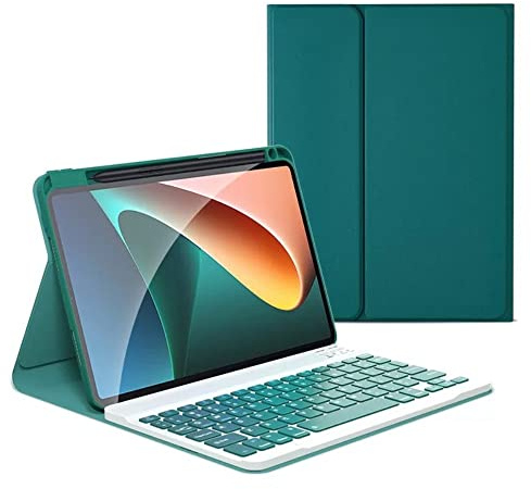 KMXDD Funda con teclado para iPad Air de 11 pulgadas M3/M2, Air 5ª generación de 10.9 pulgadas, iPad Pro 11 1ª/2ª/3ª/4ª generación con funda de teclado de color Bluetooth desmontable inalámbrica
