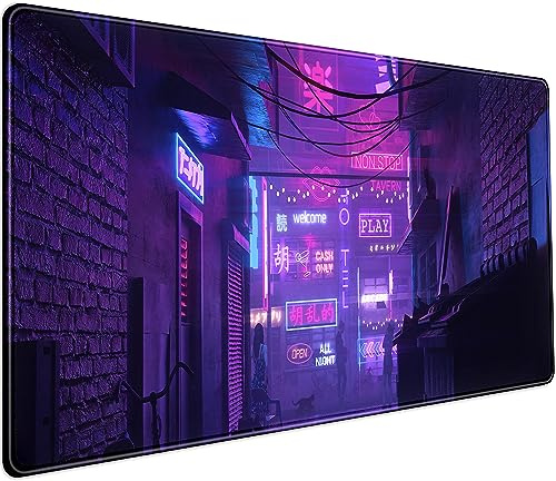 Schreibtischunterlage, Mauspad, Anime, Gaming, niedlich, japanisch, großes, erweitertes Mauspad, für Laptop-Tastatur und Maus, für Büro, Frauen, Gamer, Mädchen, 80 x 40 cm, rutschfeste Gummiunterseite