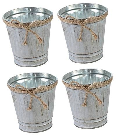 Yardwe 2sets Eimer Pflanzer Metall Vase Rustikalen 2 Töpfe Und Garten 2 Stücke * 2