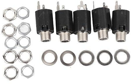 Stereo-Klinkenbuchse, 5 Stück, 6,35 Mm, 2-Kanal-Eingang, 3P-Einbaubuchse, Stereo-Gitarren-Audio-Buchse für Gitarrenpedale, Bass,