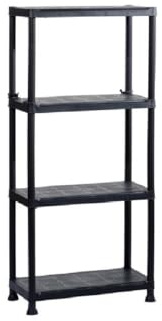 iTools - Etagère résine Noire 4 tablettes L61xP31xH131cm Charge 30kg par étage