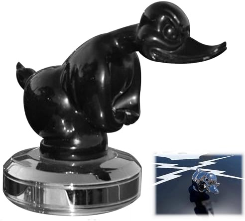 Angry Rubber Duck Kühlerfigur - 3D Lustige Auto Motorhaube Ornament, Wütende Gummiente für Autodekorationen, Bar, Pub, Club, Wanddekoration (Schwarz)