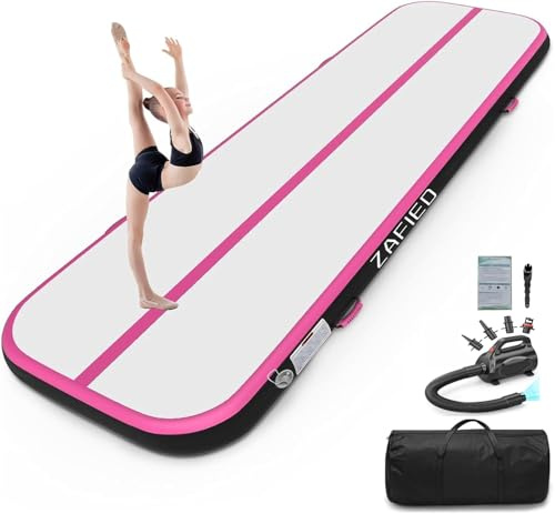 Air Matte Track, Gymnastikmatte 3/4/5/6m Turnmatte Aufblasbar Tumbling Matten mit Pumpe Trainingsmatte Fitnessmatte Yogamatte für Zuhause Outdoor