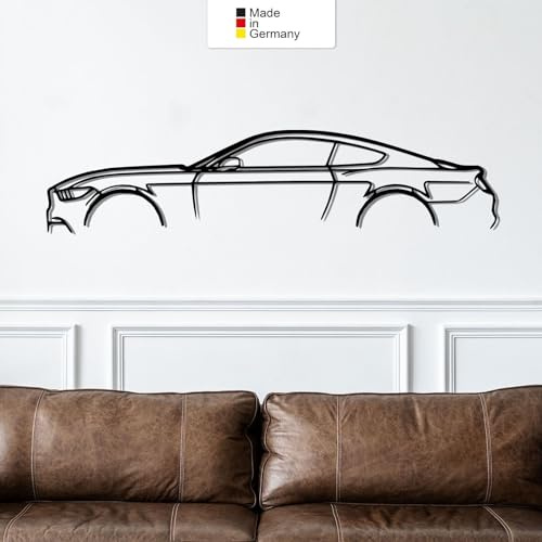 for Mustang, Metall Wandbild, Wanddeko, Auto Silhouette, Metal Car Wall Art (Größe: 49 cm (19))