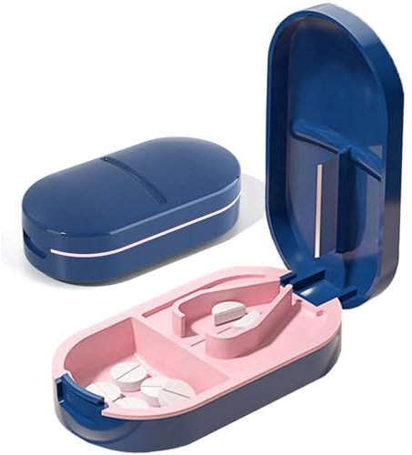 Small Pill Tablet Cutter, Pill Splitter Pill Cutter with Blade Guard, Medicine Cutter for Small or Large Pills, Travel Pill Cutter for Daily Use