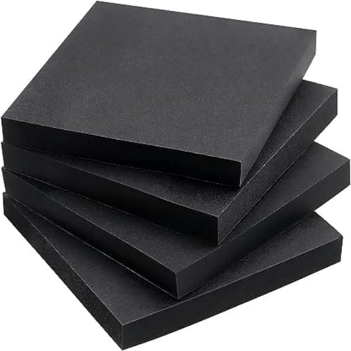 200 Blatt schwarze Notizblöcke, 7,6 x 7,6 cm, quadratische Haftnotizen, selbstklebender Notizblock für Büro, Zuhause, Schule