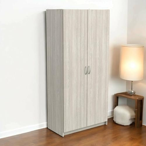 Dmora - Armadio Multiuso 2 Ante Meuse, Mobile Multifunzionale, Mobiletto scarpiera, Guardaroba Porta Scarpe, 80x41 h170 cm, Rovere