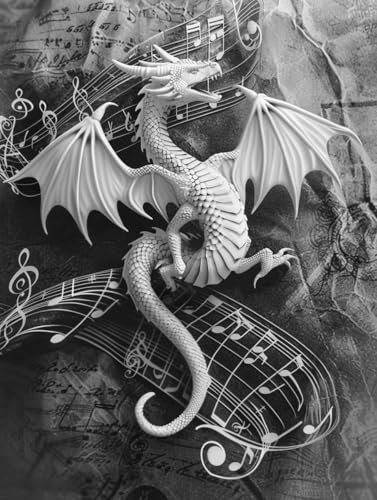 Diamond Painting Tier Diamond Painting Erwachsene Groß XXL 80x110cm Diamant Painting Bilder Set, 5D Diamond Painting Drache, DIY Cross Stickerei Diamond-Painting Basteln, Wandzimmer Deko Geschenk D-u