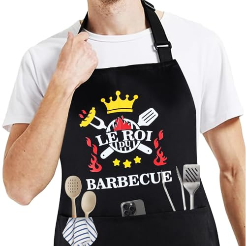 DASHUAIGE Drôles tabliers de cuisson pour hommes femmes, Cadeaux de cuisson pour les boulangers femme mari mère fille, Tabliers de boulanger de cuisine réglables avec poches
