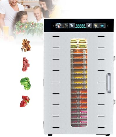 Deshidratadores De Alimentos, Máquina Secadora De Alimentos Eléctrica Con Luz Cálida Y 2 Ventiladores, Máquina Deshidratadora De Frutas Secas Comercial 1350w/1375w - 16/20 Capas,20-layer
