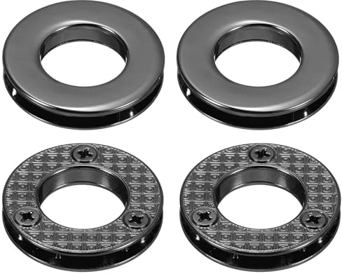 QUARKZMAN 4 Pz Anelli a Vite in Lega di Zinco Occhielli Grommets, 5/8 (15,7 mm) Anelli a Vite in Metallo Grommet per Maniglia a Anello di Tenda Borsa Connettore Accessori Borsa (Nero)
