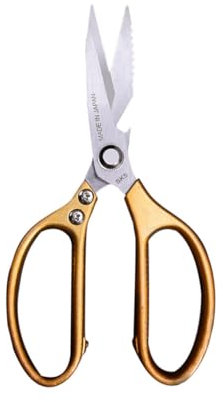 Cabilock forbici per ossa di pollo carne alimentare forbici da cucina pesanti cibo tagliaverdure vegetable cutter cesoia in acciaio inossidabile forbice per ossa di pollo alluminio Golden