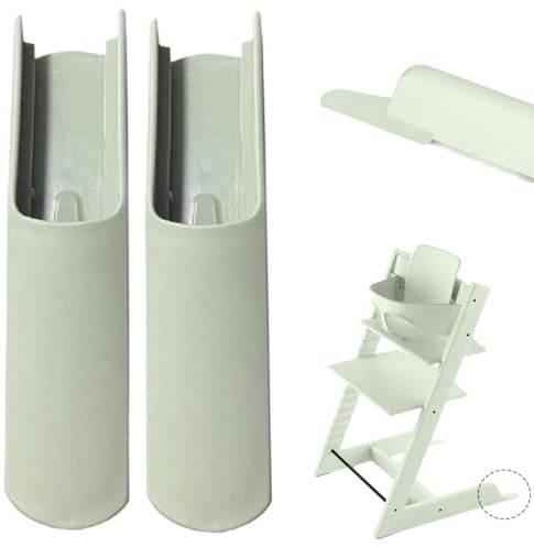 GXGM 2 Stück Erweitertes Gleiterset Kompatibel Für Stokke Tripp Trapp Hochstuhl, Kompatibel Mit Tripp Trapp Modellen,Kinderhochstuhl-Zubehör,Fußabdeckung Sicherheit (Grün)