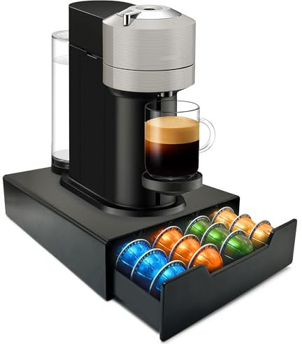 Kaffeekapselschublade für Nespresso Vertuo Kapselhalter hält bis zu 36 große oder 40 kleine Vertuo Kapseln, Kaffeekapselhalter kompatibel mit Dolc Gusto Kapseln, K-Cup Kapseln für Küche & Kaffeebar