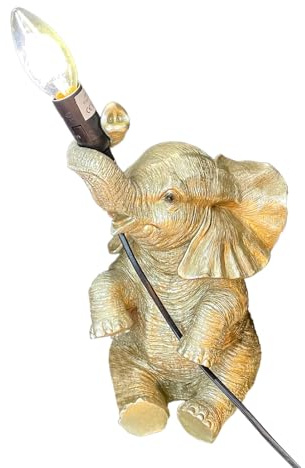 Cor Mulder GmbH Tischleuchte Lampe Elefant H: 30 cm silber antik - Tischlampe, Dekoleuchte, Deko Lampe