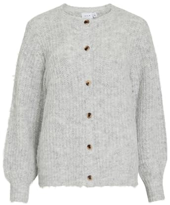 Vilampe O-Neck L/S Knit Cardigan-Noos, Medium grå melerad, L