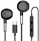 Cuffie USB-C per iPhone 15/16,Audio Stereo HiFi Auricolari Intrauricolari con Cavo TypeC Microfono e Controllo del Volume Compatibili con i-Pad Pro/Air, Galaxy S24 Ultra/S23/S22, H-uawei, X-iaomi–Nero