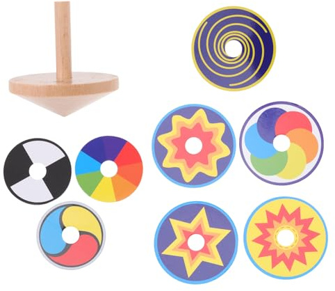 JUMPLAWN Holzkreisel Für Junge Mädchen DIY Bunte Malspielzeug Pädagogisches Spielzeug Party Favors Körperliche Fitness