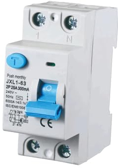 gloca Interruttore Differenziale Puro Salvavita 2P 300mA 220V-6KA CLASSE A 2 Moduli DIN (25 Ampere)