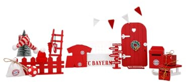 FC Bayern München I Wichteltür Set I Weihnachtswichtel I Dekoration I Mehrfarbig I Fußball