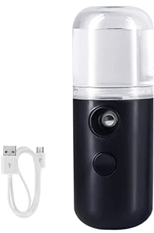 Face Mister Mini pulverizador de agua de 30 ml para botella pulverizadora facial, pulverizador práctico recargable por USB para hidratación, cuidado de la piel, maquillaje, negro BEAUTY.-