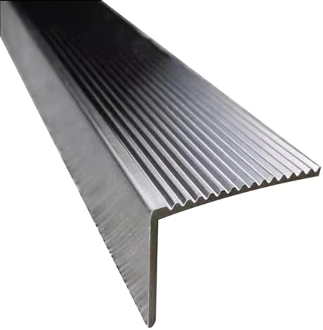 Edelstahl Treppenkantenprofil, L-Form Treppenkantenschutz, Rutschfeste Außen-Treppenkante Winkelprofil, Übergangsleiste(6x2.5cm)