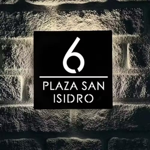 Insegna Personalizzata Con Numero Civico A LED, Insegne Illuminate Retroilluminate Personalizzate, Targhette Moderne In Acrilico Impermeabile Per Esterni, Targa Illuminata Per Esterni