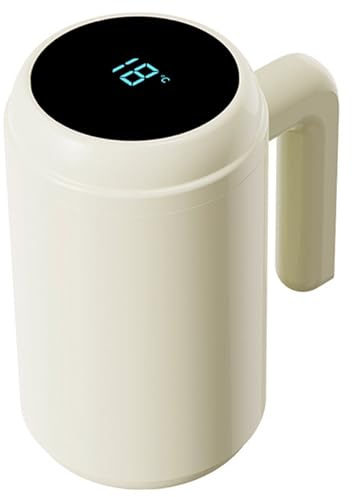 Tasse à café auto-mélangeuse Tasse à café agitation magnétique automatique de 14 oz avec affichage de la température auto-agitatrice portable étanche avec poignée et couvercle pour voyage