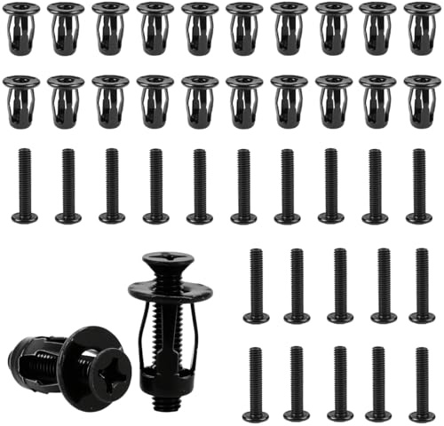 20 Piezas Tuercas de Pétalo M5 x 25mm, Pasadores Huecos de Metal, Pétalos Tuercas de Expansión, Tacos Anclajes Metálicos, para Paredes Delgadas Puertas Huecas y Placas de Hierro, Negro