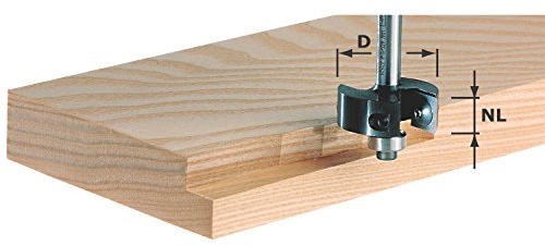 Festool Falzfräser HW Wendeplatten S8 D38/12 – Wendeplattenfräser | Falzfräser mit Wendeplatten, Schaft 8 mm, Durchmesser 38 mm, Nutlänge 12 mm, 5 Falztiefen per Kugellager-Wechsel