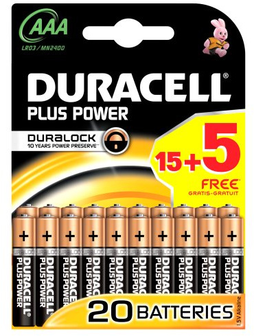 Duracell Plus Power Batteries 1.5 V (alcalino cilíndrico)