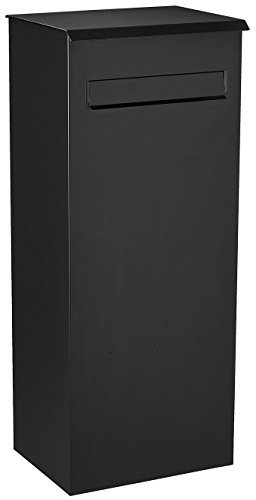 MEFA Paketpostkasten Oak (481) Tiefschwarz Struktur RAL 9005 Standbriefkasten Briefe +Pakete Entnahme hinten Sicherheitsschloß