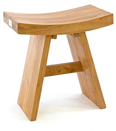 Divero Massiver Sitzhocker BALUT aus Teak Holz behandelt - Farbe: Braun