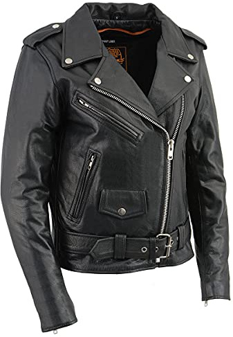 Milwaukee Women's Full Length Motorcycle Jacket (Black, Medium)