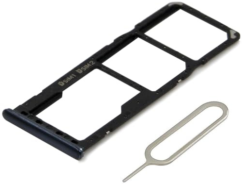 MMOBIEL Dual SIM Kartenhalter Kompatibel mit Samsung Galaxy A50 2019 - SIM Card Tray Schlitten - Inkl. SIM Pin - Schwarz