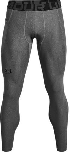 Under Armour herr Långa sportleggings som andas, tajta löparbyxor Ua Hg Armour Leggings, Kolljung/svart, L