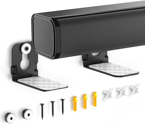 Dinghosen Soundbar Bracket Mount Compatible with Samsung, Sony, LG, Panasonic, JBL, Sharp, Denon, JVC, Yamaha, Canton, Philips, Bose and More Soundbar Wall Mount Kit Sound Bar Mount Mounting Bracket
