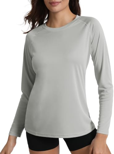 MAGCOMSEN UV Shirt Damen Langarmshirt Sport Shirts Longsleeve Basic Laufshirt Wandershirt Sommer T-Shirt Fitness Tops