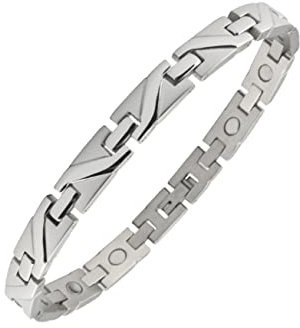 Edelstahl Magnetarmband Oceanic Welle silber XS-XXL TRINITIX Magnetschmuck Magnetix Kollektion Fashion TRX # 201 schmal