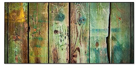 banjado Magnettafel schwarz 78 x 37cm / Magnetwand Metall/Magnetpinnwand als Memoboard/Pinnwand Magnettafel Küche, Büro, Kinderzimmer inkl. 4 Magnete & Montageset - Motiv Grünes Holz