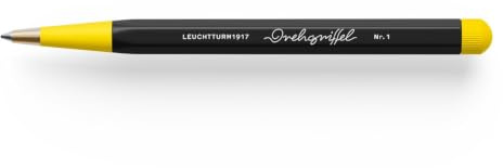 LEUCHTTURM1917 Drehgriffel Nr. 1 Kugelschreiber, Bauhaus Edition | Messing-Korpus, Schwarz-Zitrone, dokumentenecht nach ISO 12757-2, nachfüllbar