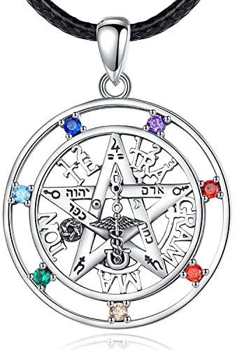 EUDORA Harmony Ball 925 Sterling Silver Hecate Triple Moon Necklace for Women Men, Wiccan Hecate Key Moon Goddess Pendant Witchcraft Hekate Protrction Jewelry, 24