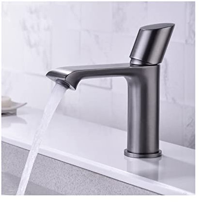 SHUGUANG Bathroom Faucet Brass Bathroom Sink Faucet Single Handle Rv Lavatory Vanity Faucet Countertop Installation, Hot and Cold Adjustable, for Washstand,gunmetal gray