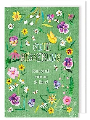 AvanCarte Grußkarte Gute Besserung Karte Gesundheit Blümchen 16x11cm
