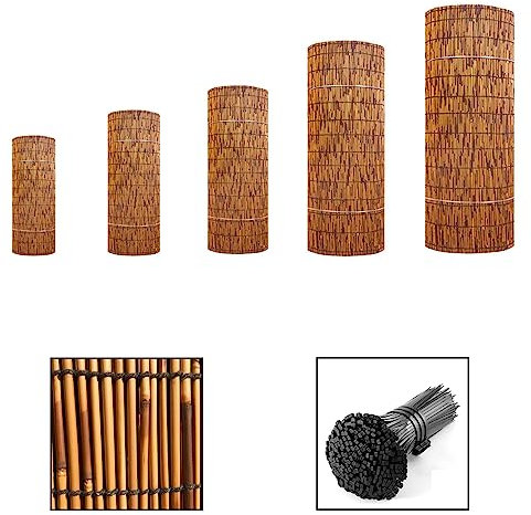 Sichtschutzzaun aus schilfrohr,Sichtschutzwände,Decorative fences,Handgewebt, starker Sichtschutz, geeignet für private Gartenbereiche, Hinterhöfe, Terrassen, Balkone, Büros, Decks ( Size : H1.53xL10m