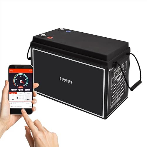 Syntrox Germany Lithium LiFePO4 Wohnmobil Batterie, Bluetooth-Überwachung, Geringes Gewicht, Hohe Kapazität, Lange Lebensdauer, Zuverlässige Energiequelle (150Ah + Display)
