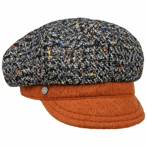LIERYS Lanvalea Ballonmütze Rostfarbener Schirm Newsboy-Stil Damen Tupfendesign Stretchfutterband Herbst Winter